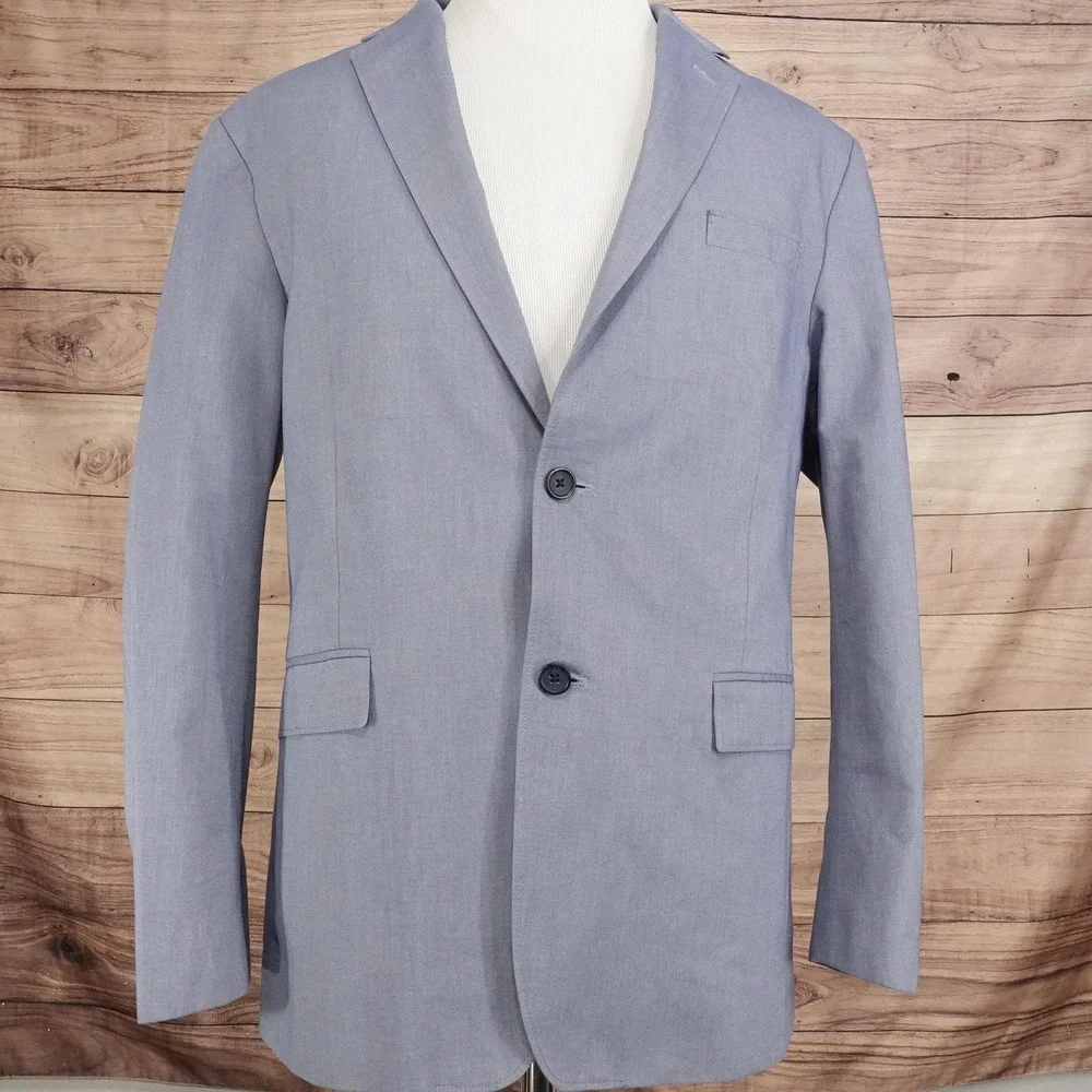 Banana Republic Blazer Mens 46R Blue Cotton Polyester Classic Fit Jacket Lined